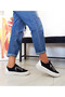 Black Stone Flat Sole Women's Denim Sneakers, Sizes 36-37-38-39-40 - 3