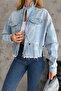 Women's New Season Bird Eye Chain Denim Jeans Jacket - 2