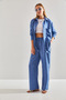 Women's Indigo Elastic Waist Pants and Top Set 60111075 - 4