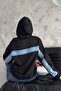 Women's Denim Detailed Hooded Sweatshirt - 6