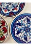 3 Pieces 9 cm Tile Patterned Ceramic Coasters - 6