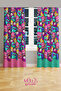 Cute Emoji Pattern Background Curtain Teen Room Living Room Suede Printed Extrafor Drawstring 2 Sash PRD-2025