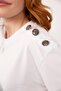 White Shoulder Buttoned Crew Neck T-shirt - 2