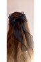 Black Organized Tulle Handmade Clip Bow School Buckle - 2