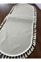 Tassel Detailed Oval Linen Runner 40x150 - 7