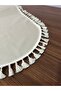 Tassel Detailed Oval Linen Runner 40x150 - 4