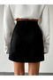 Two-Button Black Pleated Skirt - 3