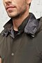 Altınyıldız 4a0923200003 Khaki Men's Hooded Vest with Snap Fasteners on the Front and Side Pockets - 4