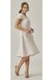 MUSLIN COLLAR LACE POCKET MIDI DRESS - 2