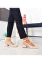 Beige Color Patent Leather Thick Heel Ankle Strap Women's Ballerinas - 2