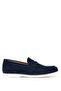 Men's Genuine Leather Navy Blue Suede Loafers