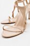 MOLDE Beige Patent Leather Women's Thin Heeled Shoes - 3