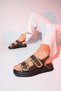 DOURO Brown Skin Genuine Leather Rope Knitted Detailed Women's Sandals - 7