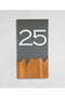 Vertical Plexi Wood Detailed Uv Printed Apartment Apartment Hotel Office Door Number - Door No:25 - 3