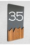 Vertical Plexi Wood Detailed Uv Printed Apartment Apartment Hotel Office Door Number - Door No:35 - 2