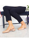 Nude Color Patent Leather Low Heel Banded Women's Ballerina Shoes - 2