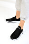 Women's Black Sneakers 16979 - 5