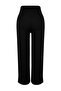 Siyah Culotte Fit Kesik Detaylı Yüksek Bel Pantolon TWOSS24PL00036 - 6
