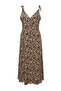 Camel Maxi/Uzun Boy Yırtmaçlı Yazlık Leopar Desenli Dokuma Elbise TBBSS24AH00136 - 8