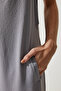 Women's Gray Strappy Loose Knitted Jumpsuit BF00095 - 6