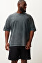 Premium Plus Size Oversize/Wide Cut Faded Effect 100% Cotton T-Shirt Tmnss23Bf00000 - 2