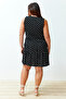 Black Polka Dot Printed Zero Sleeve Flounces Shift/Straight Mini Stretchy Knitted Plus Size Dress Tbbss24Ah00131 - 6