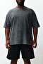 Premium Plus Size Oversize/Wide Cut Faded Effect 100% Cotton T-Shirt Tmnss23Bf00000 - 4