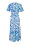 Blue Floral Double-breasted Viscose Midi Woven Dress TWOSS24EL00506 - 8