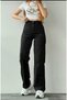 Pepe Girl's Black Lycra Super High Waist Loose Leg Jeans