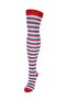 Women's Red Blue White Striped Quality Cotton Knee High Socks - 2