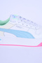 389390-21 Carina Street Leather Orthopedic Sole Women's Casual White-turquoise Sneakers - 2