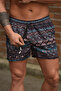 Fast Drying Midi Length Ethnic Patterned Swim Shorts