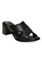 D24Yt-2365Z Heeled Black Women's Slippers