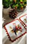 2 Decorative Cocktail Napkins with Cone and Bird Pattern - 8