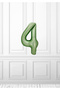 Green Number Foil Balloon - Retro Green Number Foil Balloon, Number 4 Foil Balloon