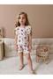 Yigit Boutique Fruit Printed Girl's Suit with Shorts - 2