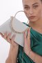 Silver Color Satin Fabric Women's Evening Dress Portfolio Clutch Wedding Engagement Henna Night Bag Hand and Strap Use - 5
