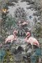 Tapestry Design Forest Themed Flamingo and Tree Pattern Vintage Decorative Carpet 3544