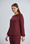 Viscose Knitted Crew Neck Long Sleeve Women's Pajamas Set - 3