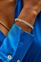 Women's Zircon Stone XOXO Steel Cuff Bracelet - 2