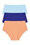 Women's High Waist Laser Cut Panties 3-Piece Kts2011 -Orange - 2
