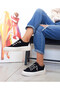 Black Stone Flat Sole Women's Denim Sneakers, Sizes 36-37-38-39-40 - 2