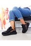Black Color Flat Sole Laces 36-37-38-39-40 Number Sneakers Women - 4