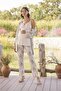 Monamise Women's Floral Patterned Lace Maternity 3-Piece Pajamas Set 24076 - 2