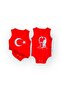Ataturk and Turkish Flag Designed Printed 2 Pieces Red Snap-On Sleeveless Unisex Baby Bodysuit - 2