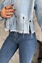 Women's New Season Bird Eye Chain Denim Jeans Jacket - 3