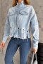 Women's New Season Bird Eye Chain Denim Jeans Jacket - 6