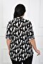Women's Tan Patterned Cotton Viscose Large Size Shirt - 3