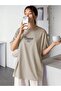 Women's Beige Thousand Printed Oversize T-shirt