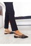 Black Color Patent Leather Banded Women's Ballerina Shoes - 3